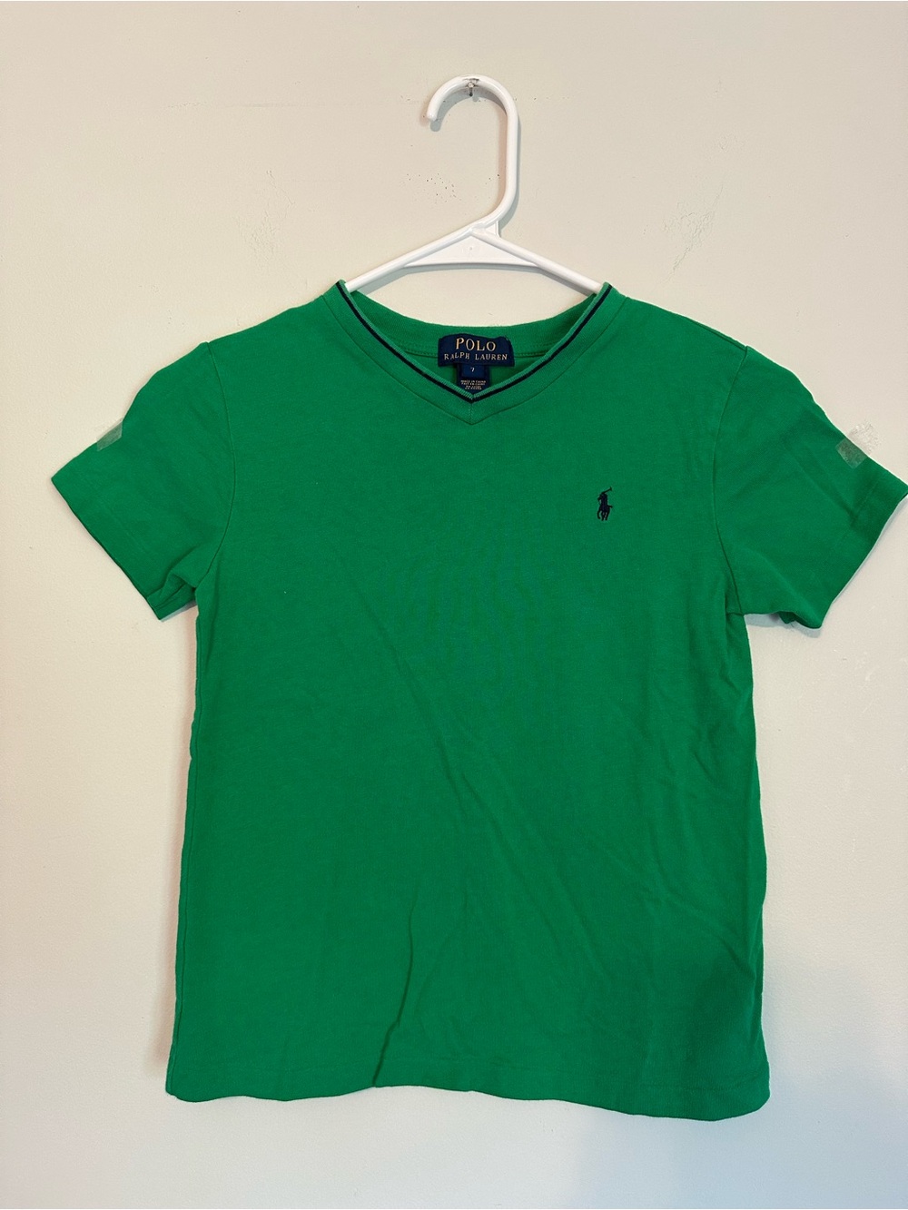 Polo by Ralph Lauren Green V-Neck Tee with Navy Pony